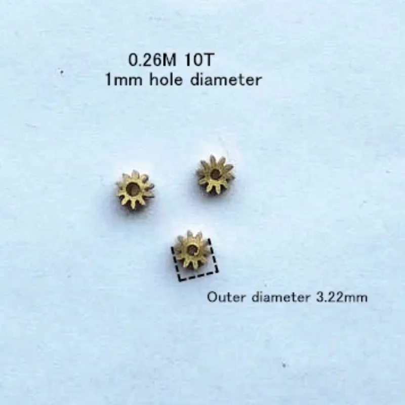 Metal Copper Gear 0.26 Modulus 10 Teeth 0.26M 10T 1mm Hole Diameter ,Outer Diameter 3.22mm Cycloid Gear