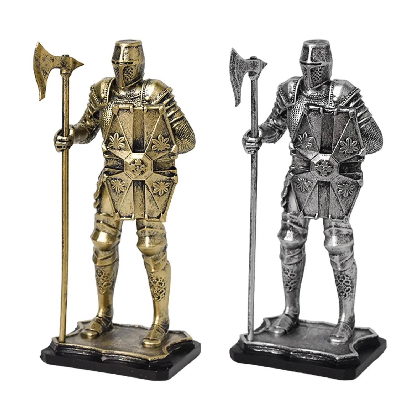 Knight Figurine Retro Desktop Ornament for Bookshelf Desk Table Centerpiece