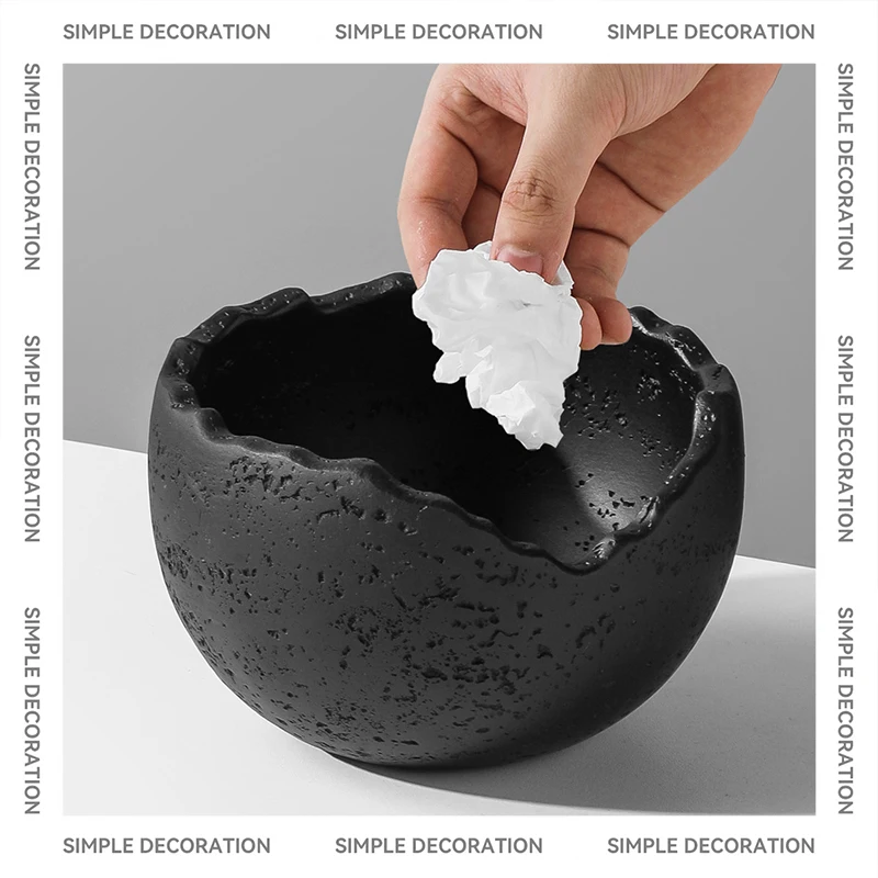 

Современный матовый черно-белый настольный контейнер-ведро для хранения, креативный органайзер для гостиной, кофейного или обеденного стола