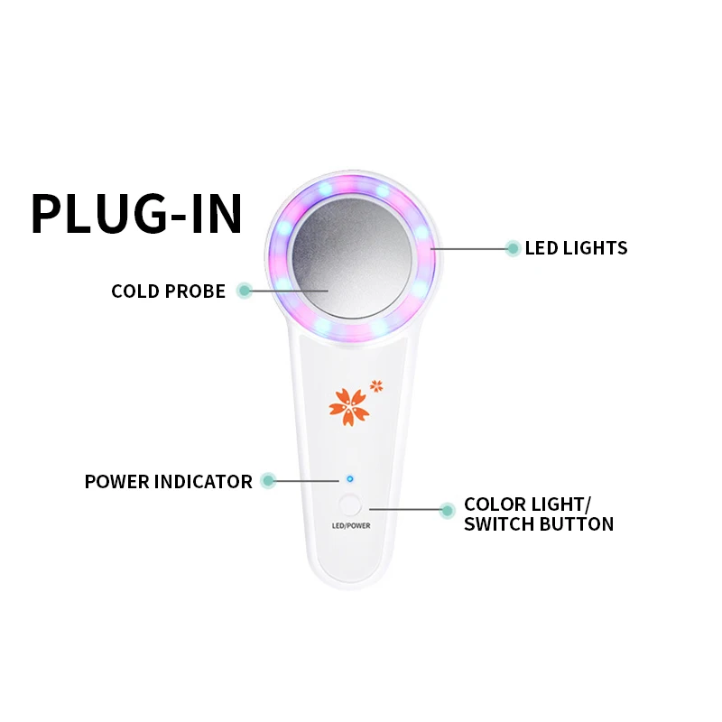 뜨거운 차가운 망치 얼굴 LED 광자 치료 미용 장치, 피부 리프팅 강화 주름 방지 가열 냉각 압축 마사지