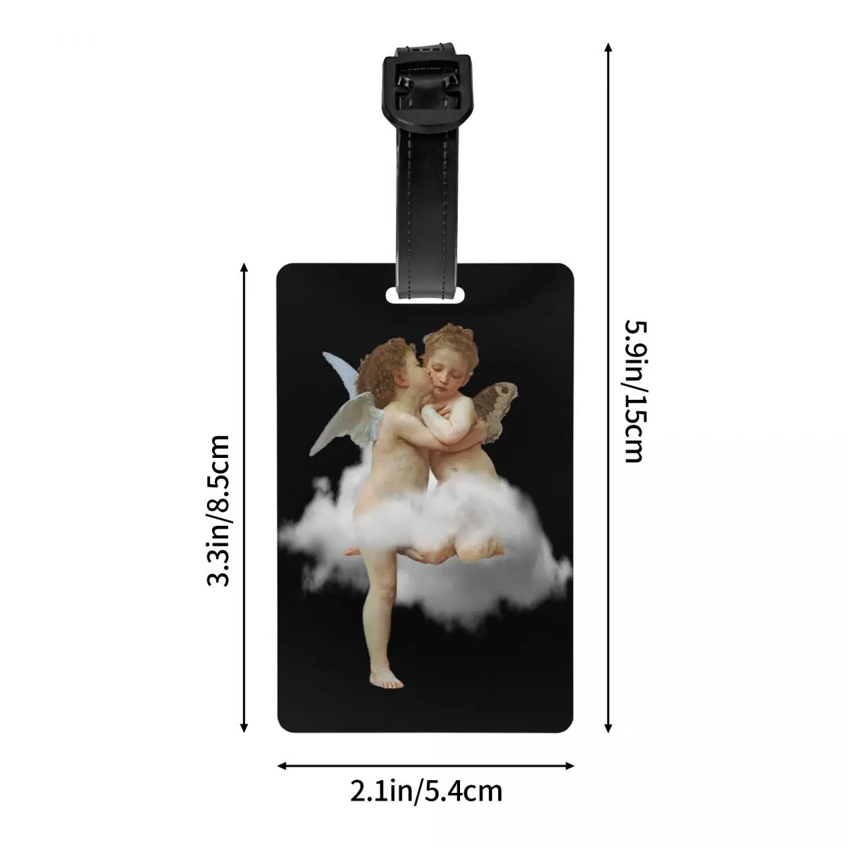 Custom Renaissance Angels Luggage Tag With Name Card Aesthetic Cloud Cherub Privacy Cover ID Label for Travel Bag Suitcase