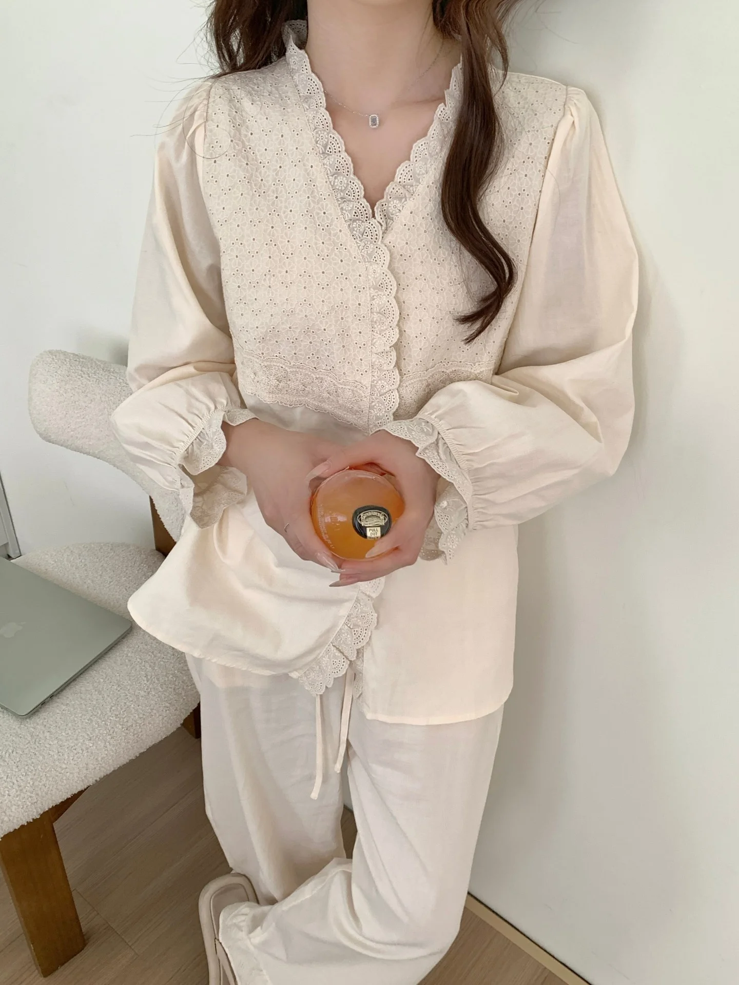 public-automne-hiver-nouveau-doux-court-sle-v-ne-a-volants-pur-coton-spwear-femmes-longues-sve-pantalons-longs-vetements-de-maison