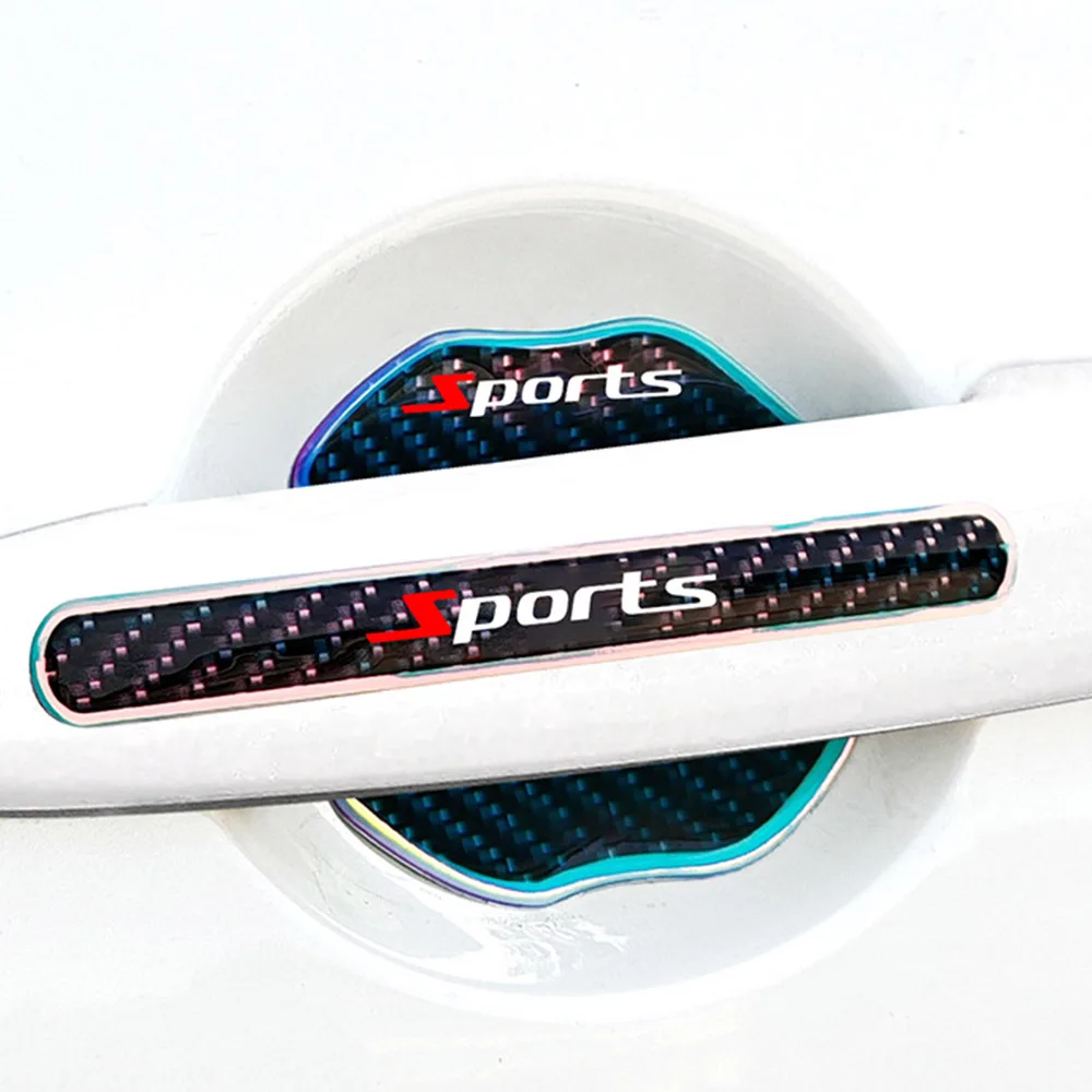 8 قطعة وعاء باب السيارة الرياضة التصميم مقاومة للخدش ملصق فيلم مقبض السيارة المضادة للتصادم ملصقات واقية اكسسوارات السيارات #2