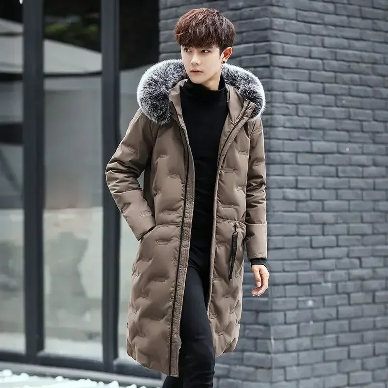 Down Jacket Man Warm Thick Middle Length Novelty In Winter Coat for Men Aesthetic Harajuku Luxury Designer Y2k Original Brands