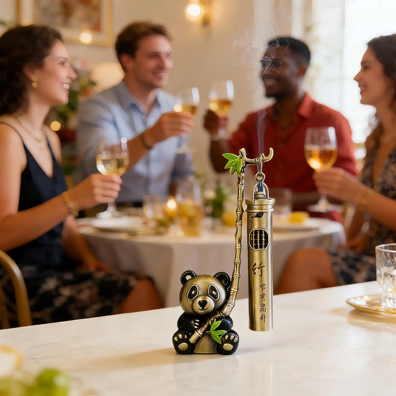 Incense Holder Alloy Aesthetic Panda Home Decor Fragrance Stick Incense Holder Burner Home Ornaments  For Yoga Spa Living Room