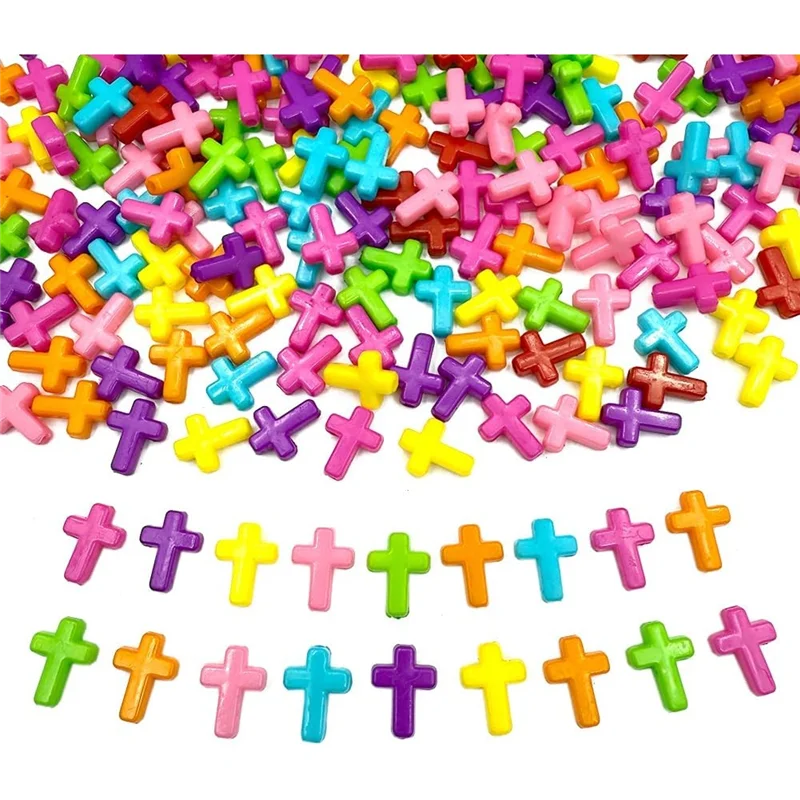 

Бусины для изготовления ювелирных изделий - 300 шт. Крестообразные акриловые разноцветные бусины-разделители для браслетов, ожерелий, сережек