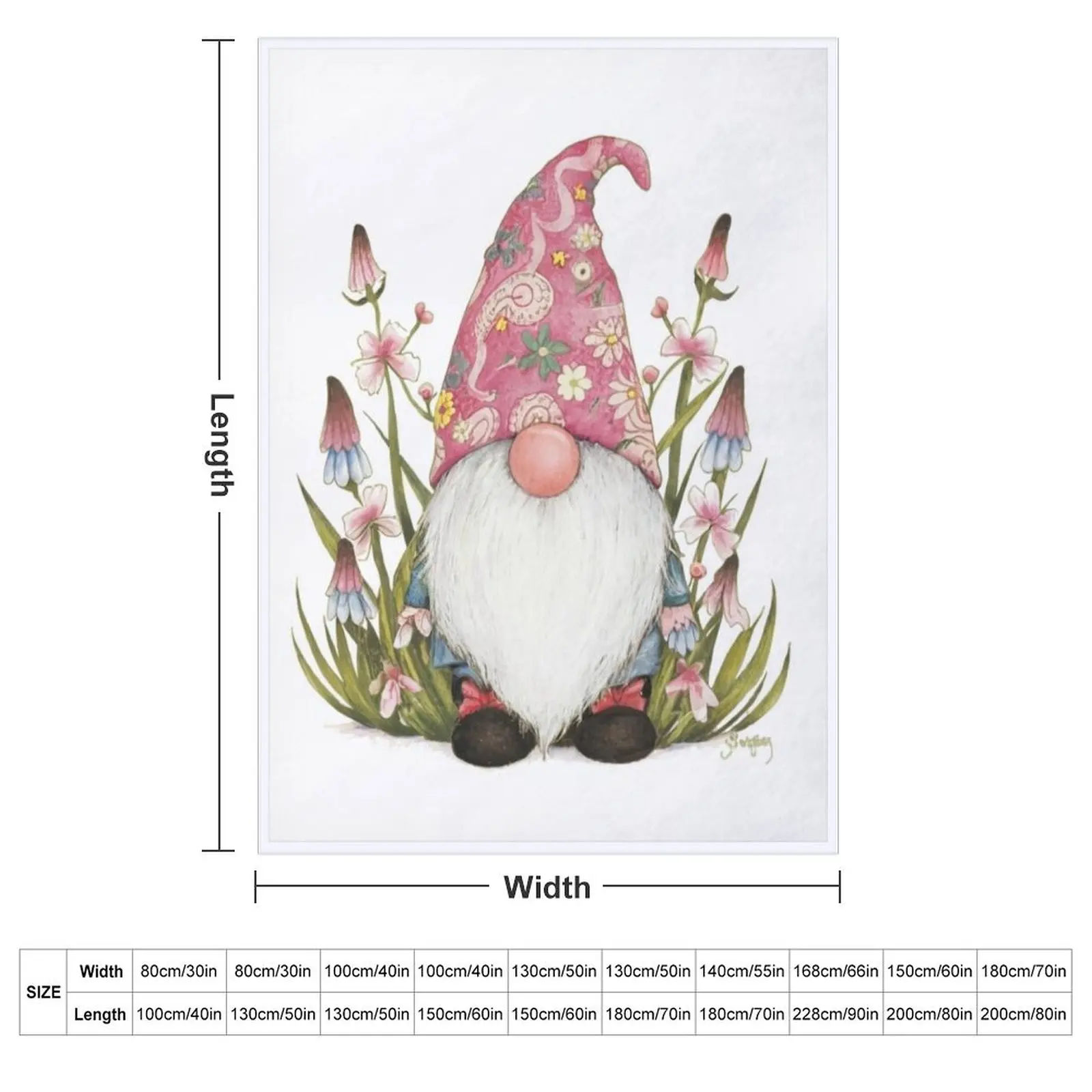Beautiful gnome, gnome in a pink hat Throw Blanket Bed Picnic Soft Big Quilt Retros Bed linens Blankets