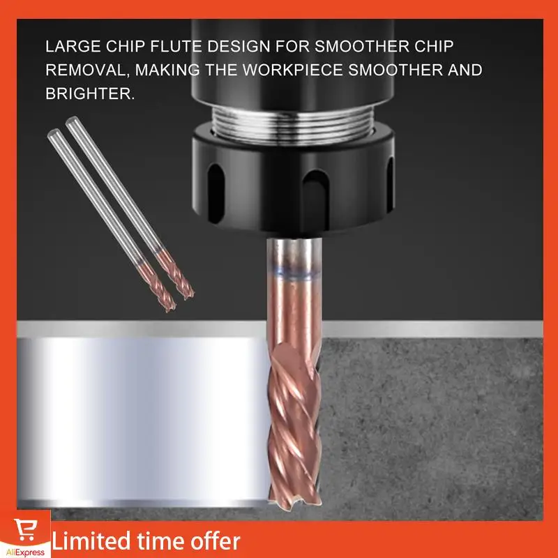 Fresh 5PCS 3Mm Solid Carbide Endmills Endmill D3X8XD4X50L 4Flute Side Milling Slotting Profiling Face Mill Standard Length