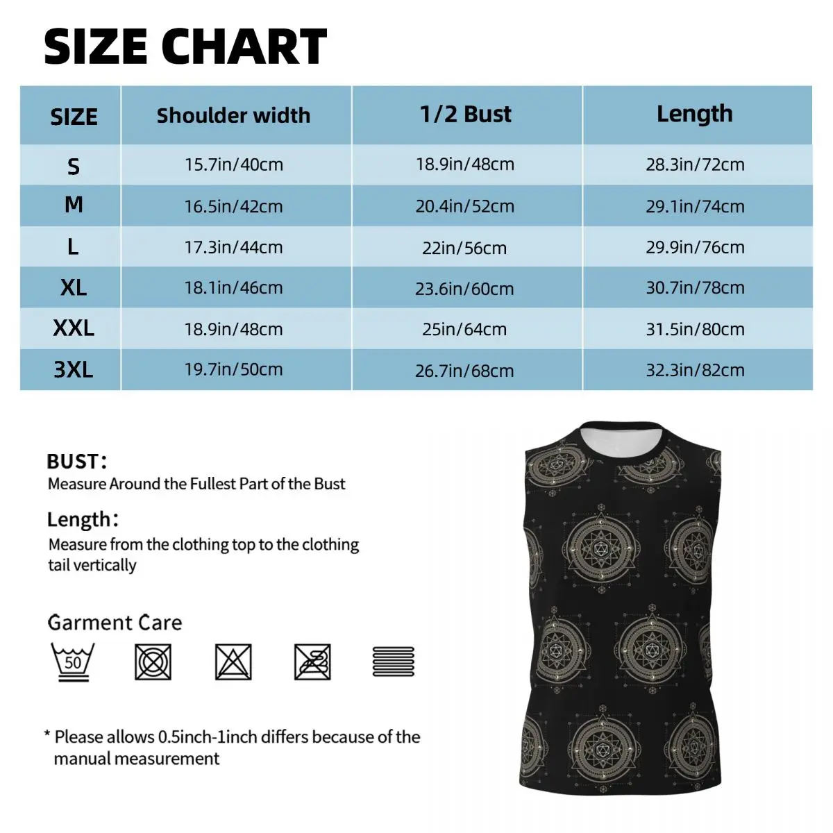 Polyhedral D20 Dice Sacred Symbol Of The Occulti Men Printed Sleeveless T-shirt Hip Hop Street Style Beach Holiday Tank Tops