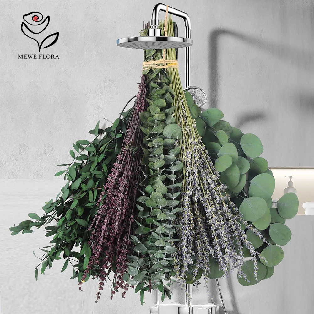 

110PCS Mixed Dried Lavender Eucalyptus Leaves Bundle Plants Fragrant Bathroom Shower Hanging Decoration Home Flower Vase Fillers