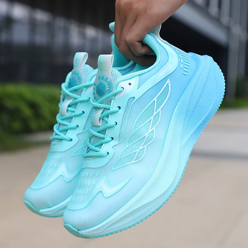 New Arrival Unisex Breathable Mesh Sneakers Shock Absorbing Running Shoes Casual Street Outdoor Anti-slip Wide Toe Walking Shoes