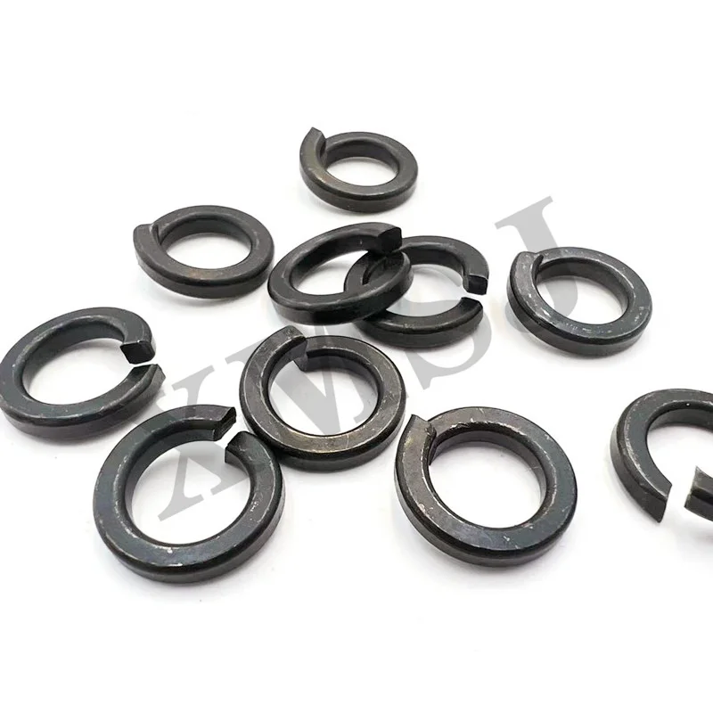 5/10/25/50pc M2 M2.5 M3 M3.5 M4 M5 M6 M8 M10 M12 - M24 DIN127 GB93 Black Grade 8.8 Steel Spring Washer Split Lock Elastic Gasket