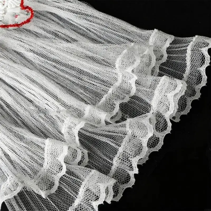 CORB MiniatureLace Curtains With Ruffle For 1/12 Doll House Decoration Scene Display