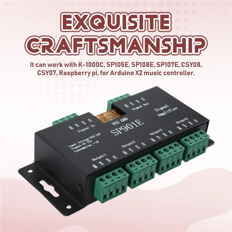 VOFUN-SP901E LED Pixel SPI Signal Amplifier Repeater Addressable LED Strip And Dream Color Programmable LED Matrix Panel