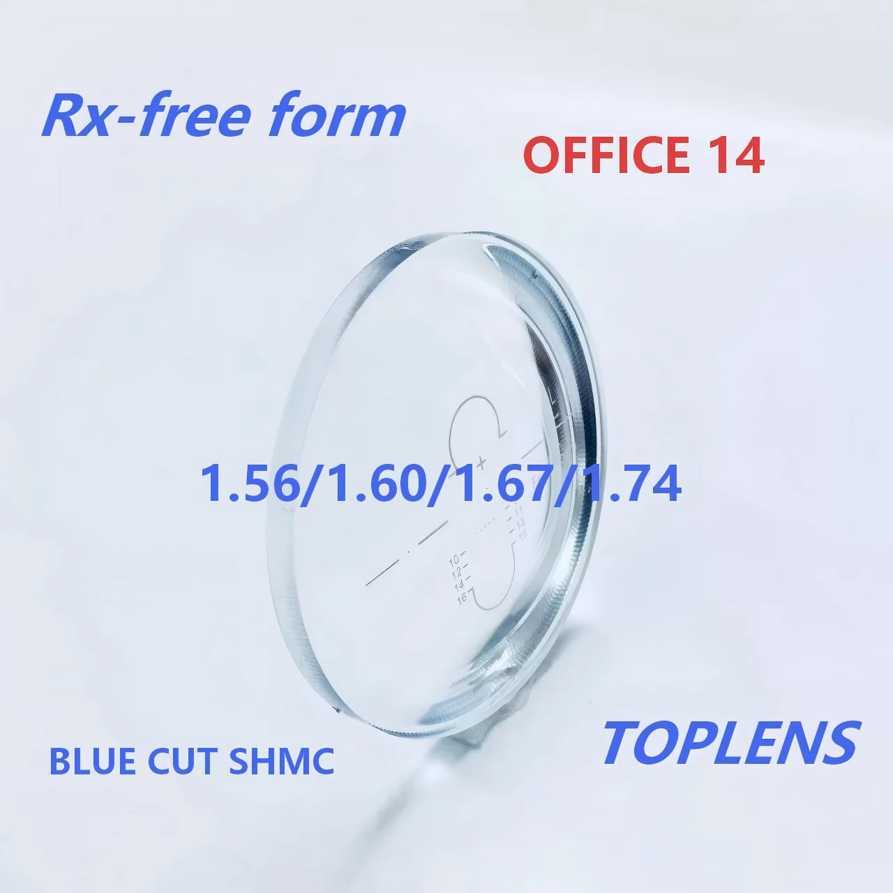 

1.56/1.60/1.67/1.74 FREE FORM OFFICE 14 BLUE CUT SHMC --1 пара (2 линзы) - Полный комплект