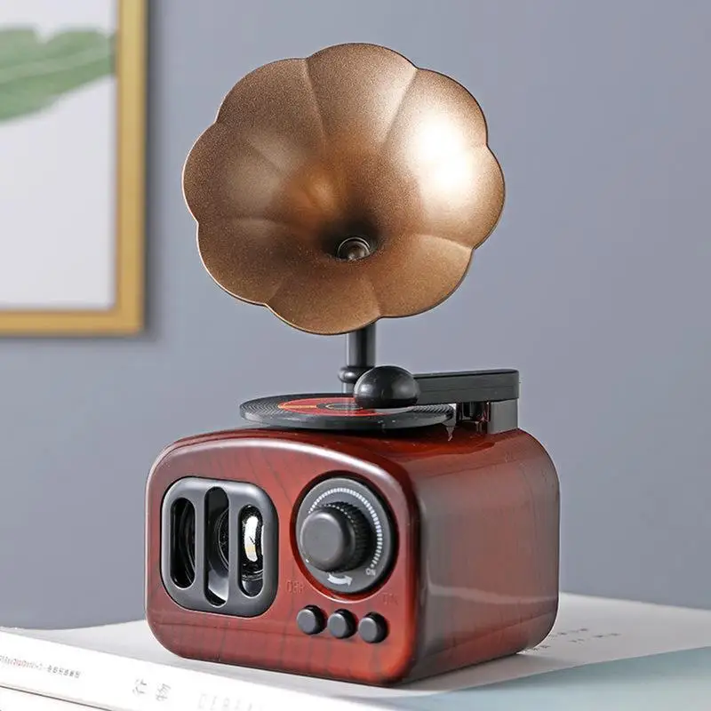 1PC Retro Phonograph Shape Music Box Classical Art Decor Music Box Crafts Gift Home Decoration Antique Vintage Decor