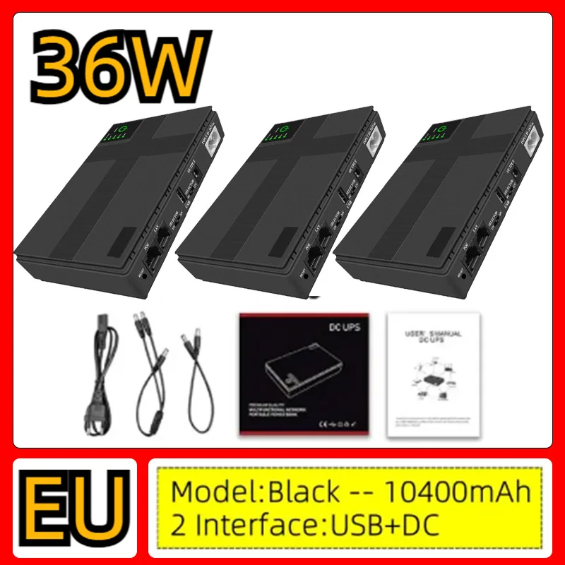 

DC Uninterruptible Power Supply UPS Router Optical Cat Adapter 8800mah 10400mah Backup Power Supply 5V 9V 12V 15V 24V