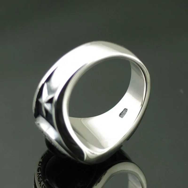 925 pure silver white pentastar thai silver ring