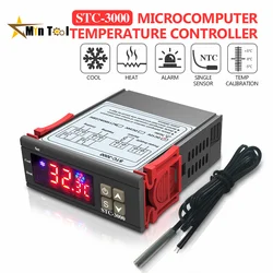 Termostato Digital LED, Controlador de Temperatura, Regulador de Aquecimento e Resfriamento, DC 12V, 24V, 110V, 220V, STC-3000