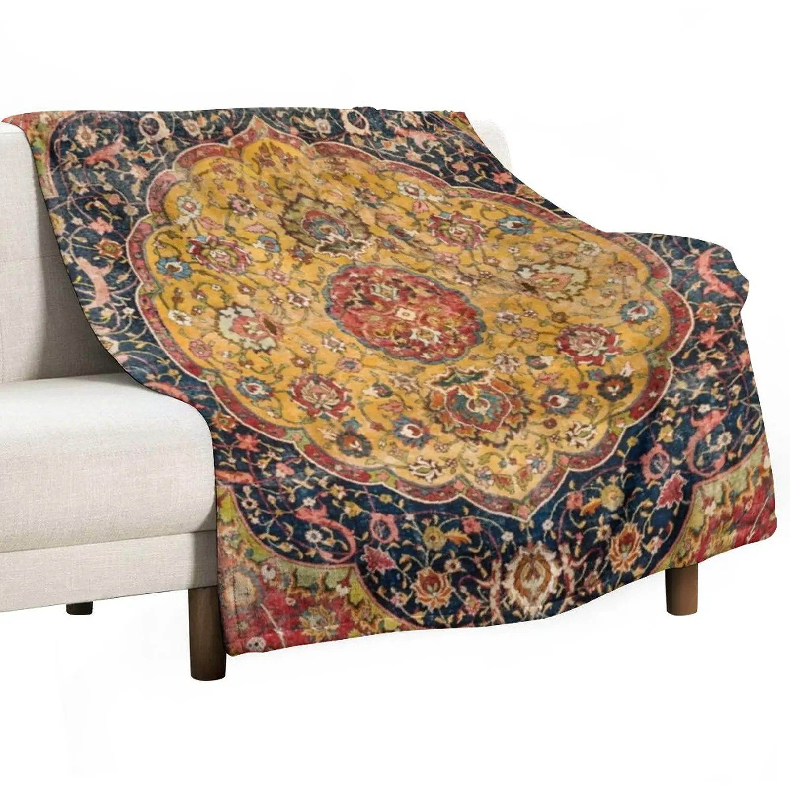 

Indian Boho III // 16th Century Distressed Red Green Blue Flowery Colorful Ornate Rug Pattern Throw Blanket wednesday Blankets