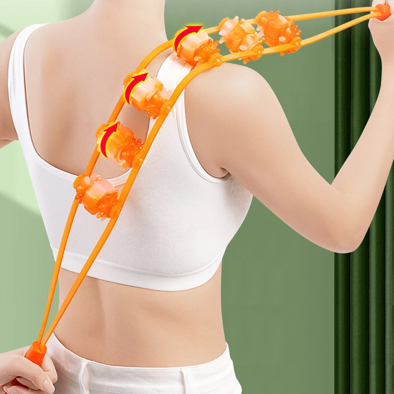 Plastic Back Puller Fitness Thin Back Shoulder Waist Massager Manual Roller Massage Gua Sha Tools Back Massage Artifact