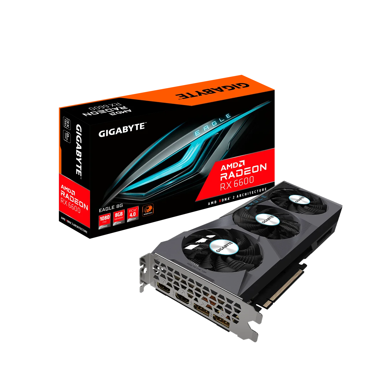 

New RX 6600 EAGLE 8G Sealed Package For Desktop Gaming Graphics Card AMD RX 6600 Video Cards