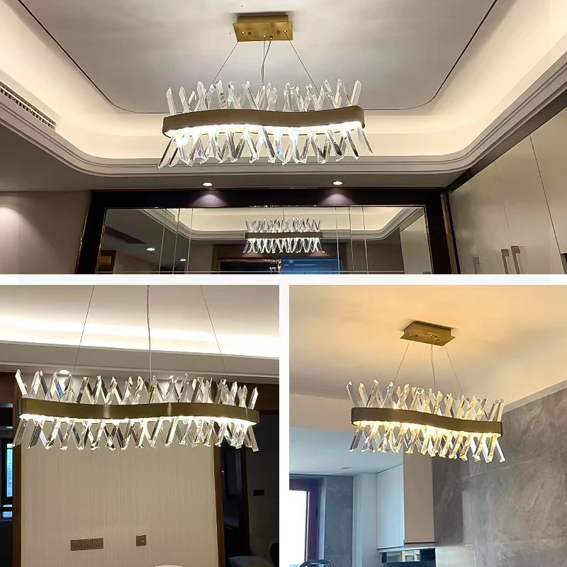 YEBMLP Crystal Chandelier Indoor Decorative  S-shaped luxury Pendant Light For Living Dining Room Bedroom Kitchen Island lights