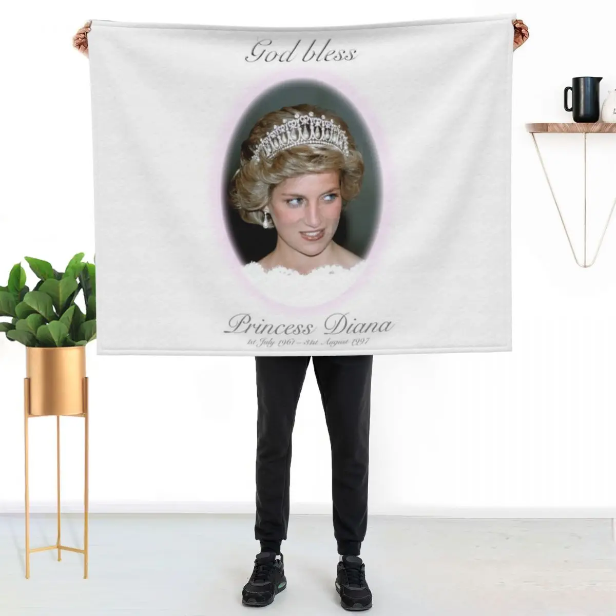 God Bless Princess Diana - Remembrance Throw Blanket Easy Care Comfortable Blanket for Couch