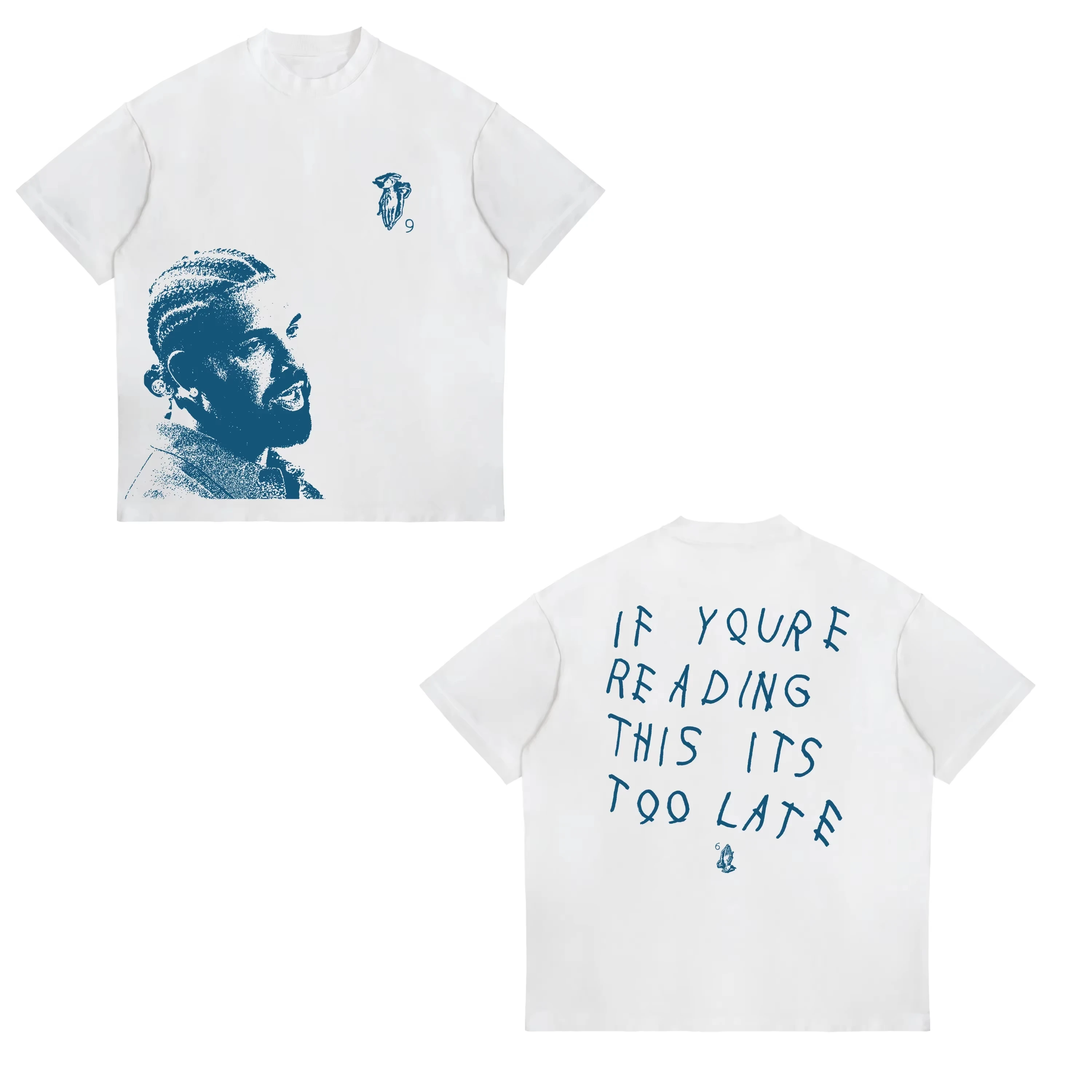 Vintage Rapper Drizzy Drake Print T-shirt Unisex Casual Cotton Oversized Short Sleeve T-shirts Hip Hop Gothic Popular Streetwear