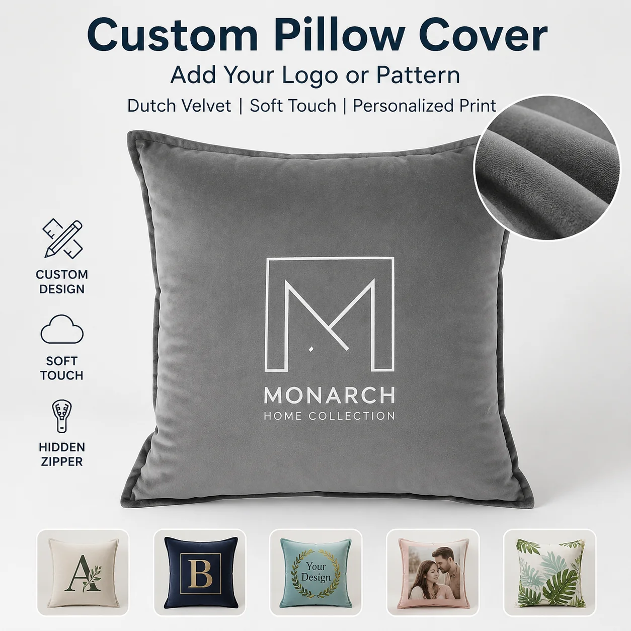 Custom Pet Photo Pillow Cover Personalized Dog Portrait Cushion Cover Custom Image Print Throw Pillow Case Home Decor Gif