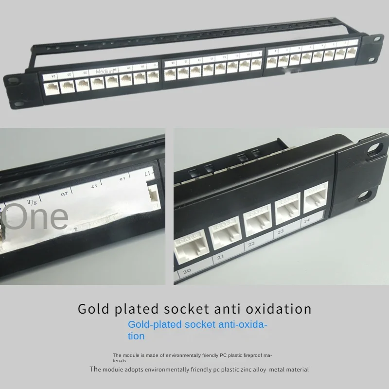 Rj45 24 Port Cat.6, Cat.5e, Cat.3 verkabelt 180 Grad IDC Terminal Netzwerk Internet Adapter Patch Panel