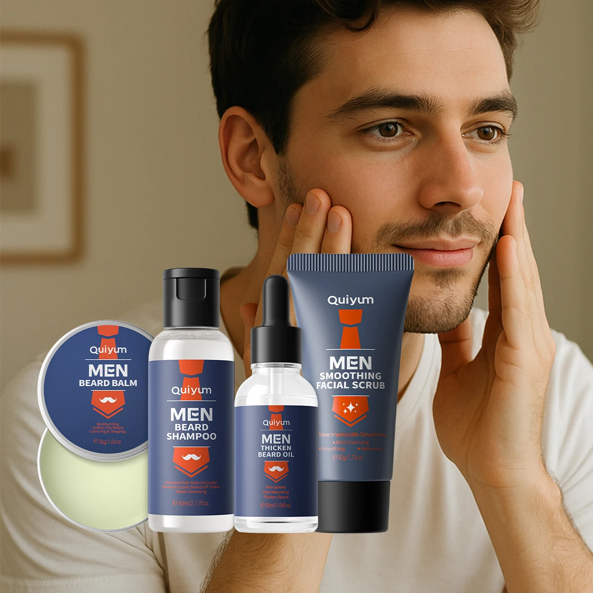 QUIYUM 4Pcs Men Beard & Facial - Men Grooming Hygiene incelemesi ve fiyatı