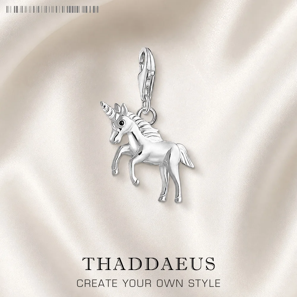Dangle Charm Unicorn Pendant New Fine Jewelry Real 925 Sterling Silver Vintage Gift For Women Men