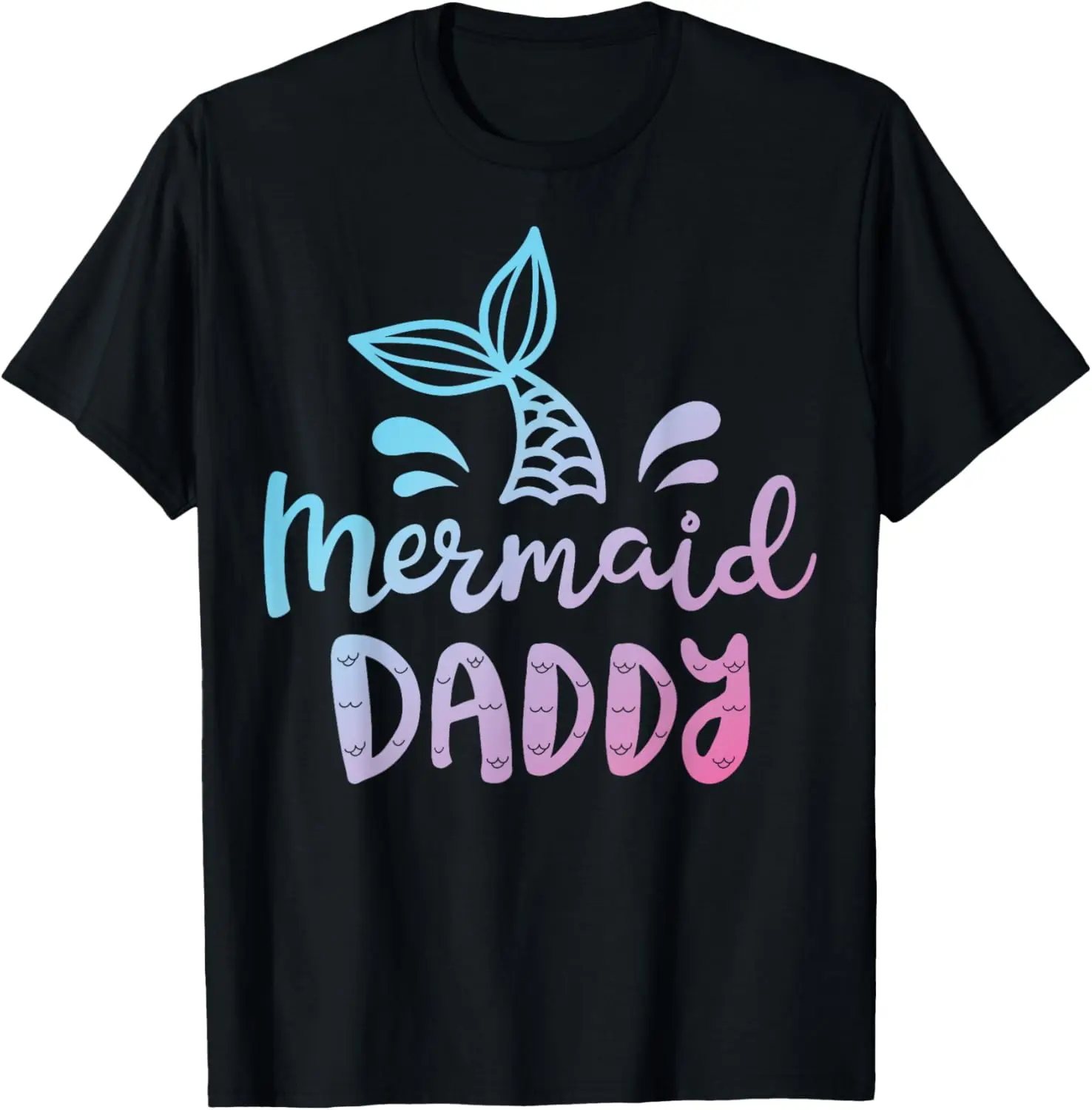 Mermaid Daddy Funny Merman Dad Dad Family Matching Birthday T-Shirt