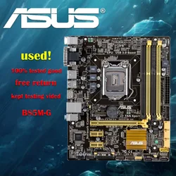 Asus B85M-G用のオリジナルb85マザーボード,lga 1150コネクタ,i3,i5,i7,e3,ddr3,hdmi,dvi,micro-atx,中古製品の販売