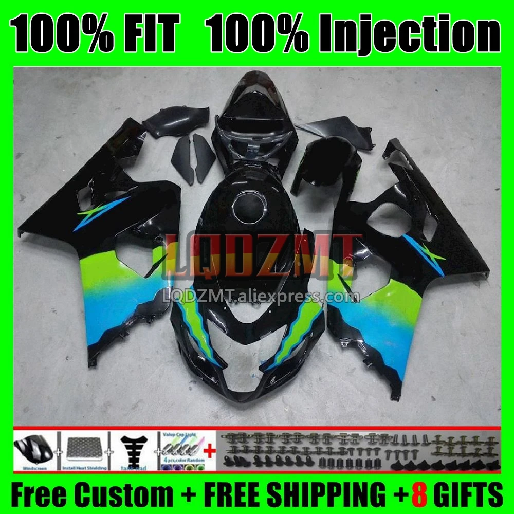 Injection Body For SUZUKI GSXR600 GSXR750 K4 3No.29 GSXR 600 750 600CC CC Blue green GSXR-600 04 05 GSX-R750 2004 2005 Fairing