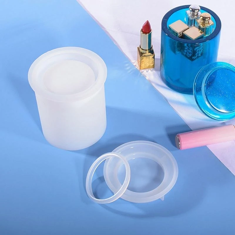 

Формы для банок из смолы с крышкой, силиконовые формы для литья для коробок для хранения конфет, ювелирных изделий