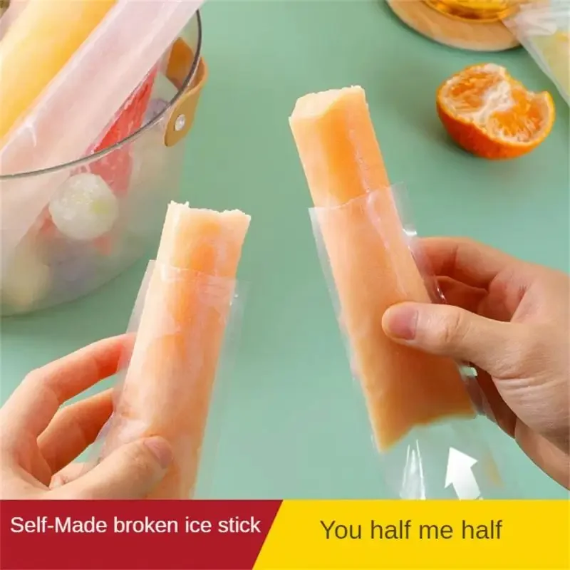 Summer Disposable Ice Popsicle Bags for DIY Ice Cream Pops Fruit Juice Smoothies Yogurt Mold Bag with Zipper Seal Packagi