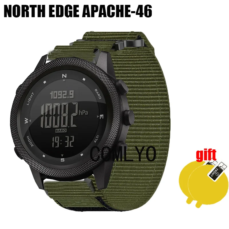 

Ремешок для часов NORTH EDGE афпачи-46, нейлоновый холщовый спортивный мягкий наружный ремень для женщин и мужчин, Защитная пленка для экрана