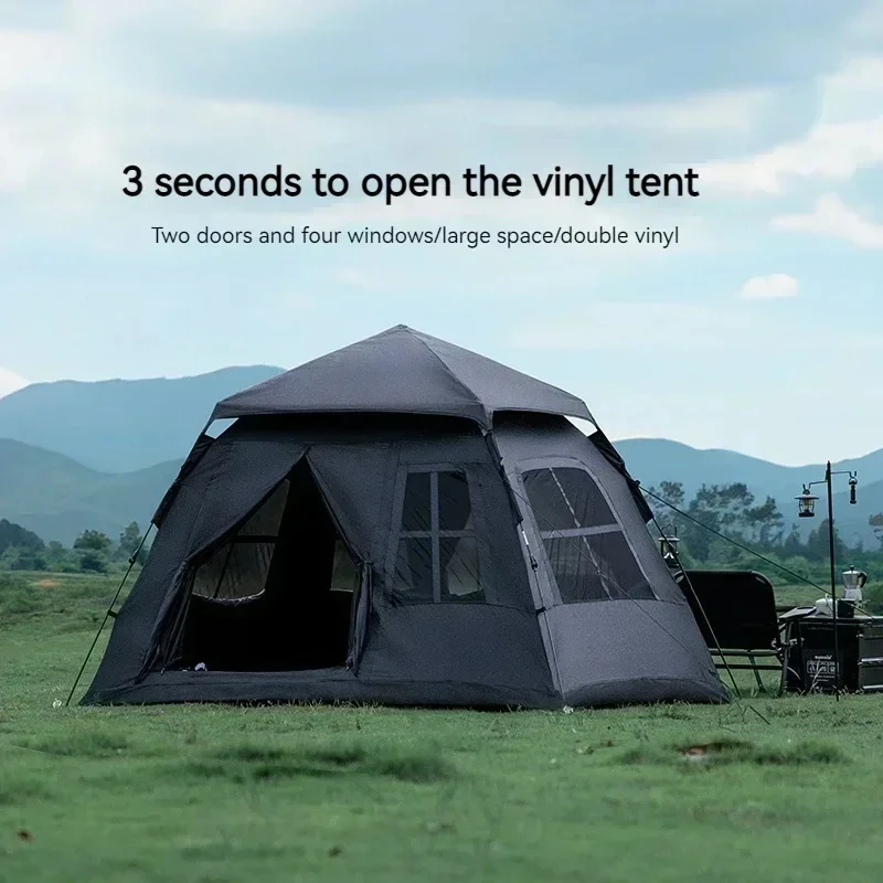 

4-5people Waterproof Automatic One-touch Ultralight Portable Folding Beach Large Pyramid Travel Tents Family Camping