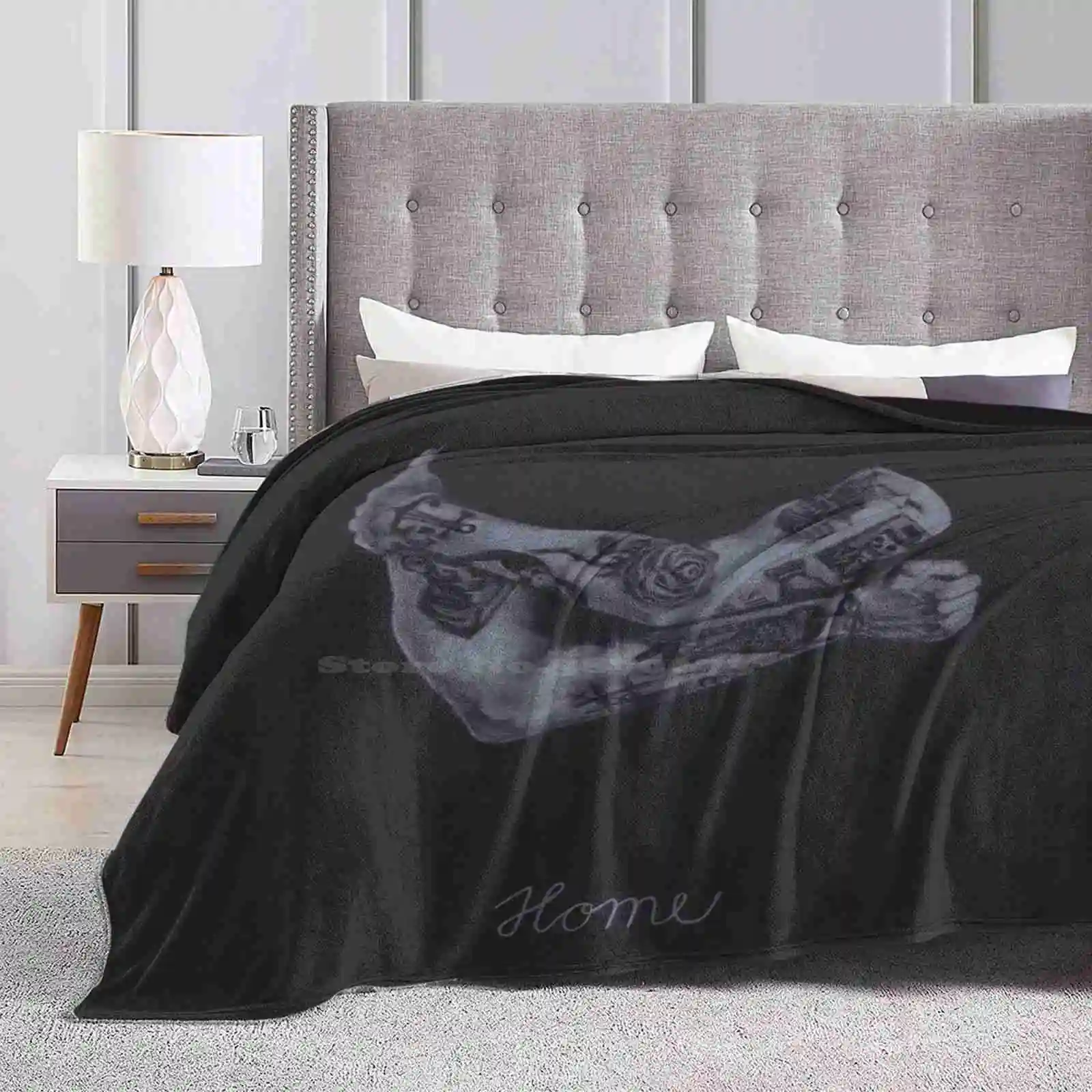 Home ( Larry Stylinson ) Creative Design Comfortable Warm Flannel Blanket Larry Stylinson Home Tattoos Black White