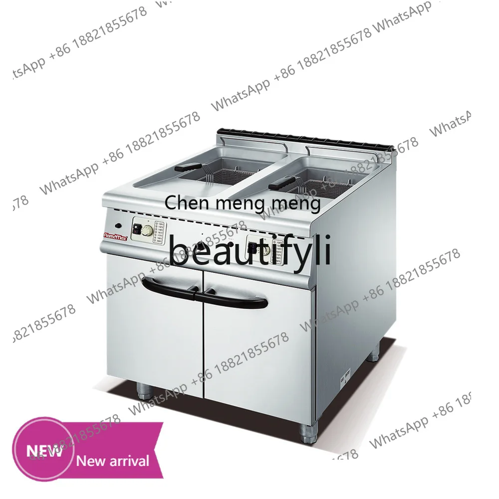 

Commercial vertical stainless steel, gas double-cylinder sieve frying furnace electric heating, furnace with lockerX