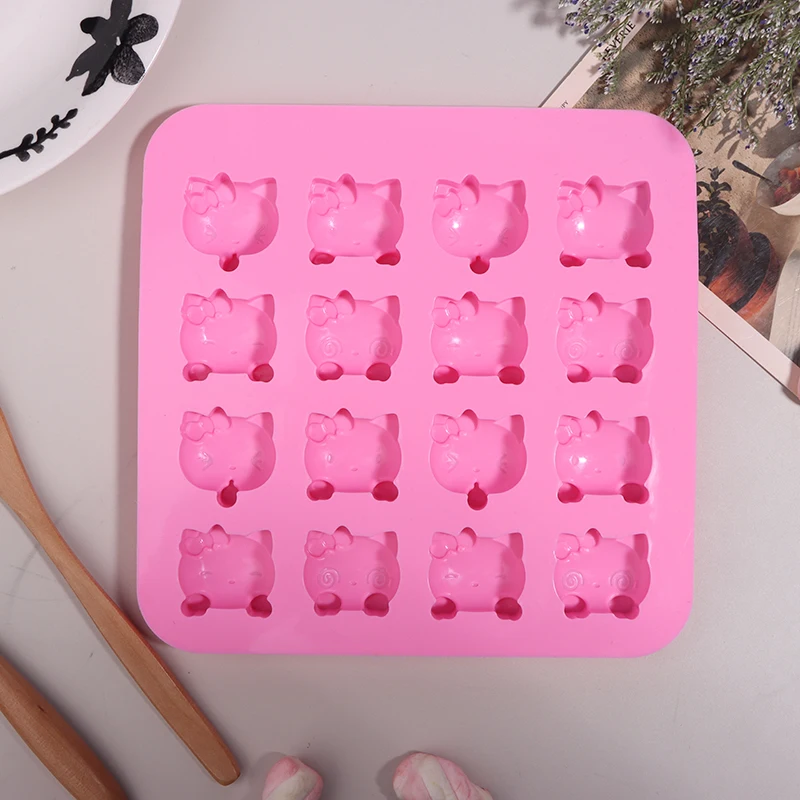 Hello Kitty Ice Grid Mold Steamed Rice Cake Cake Mold Silicone Chocolate Jelly Pudding Mold Handmade Soap Kitchen Accessories