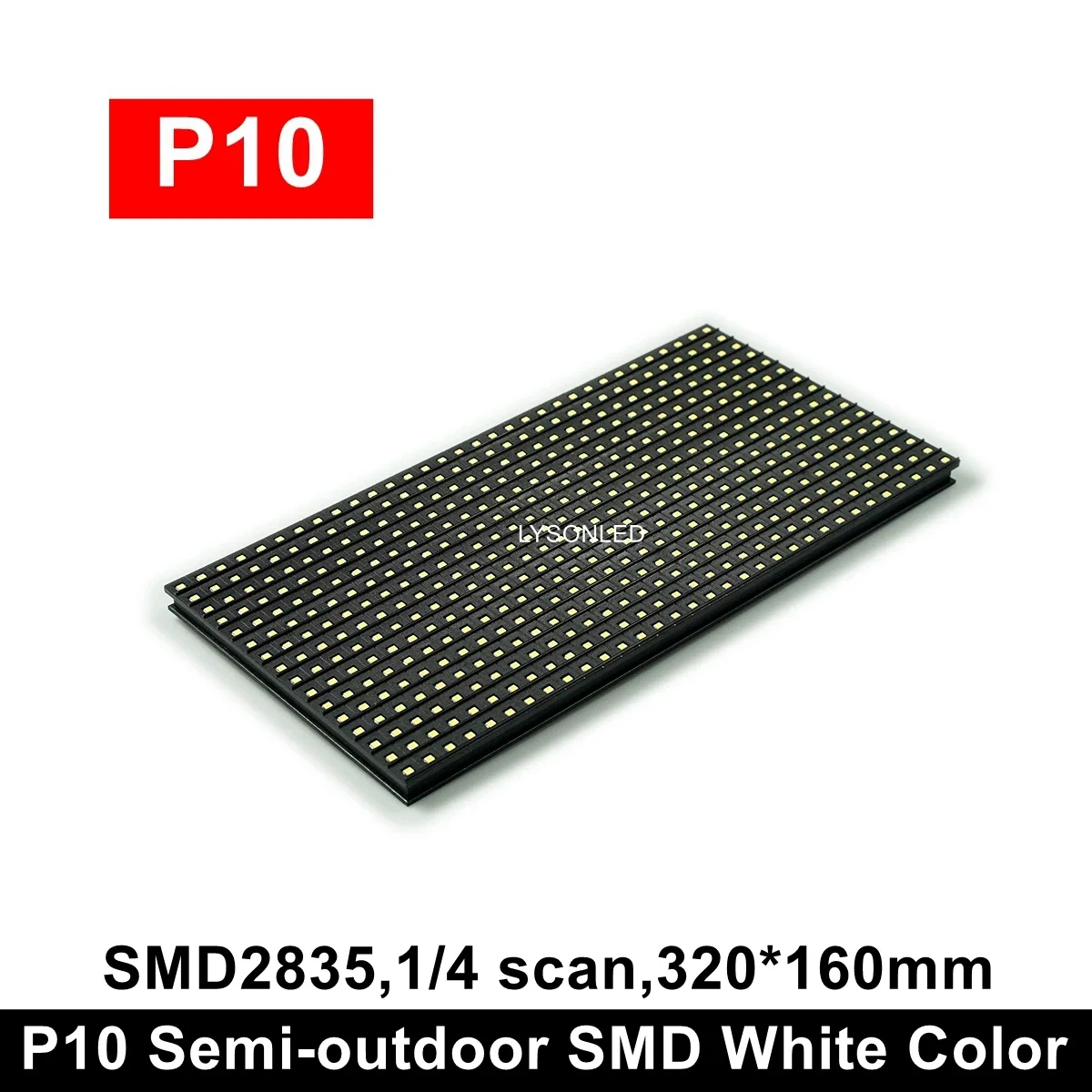 320*160mm P10 Semi-outdoor Single Color White Red Green SMD LED Module 32x16 Pixels for Indoor Running  Display Sign Board