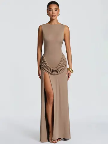 black ribbed bodycon dress long sleeve Rib Knit Column summer wedding 2025 Vintage Aesthetic Solid Wood The changing leaves arent Size:41.5
