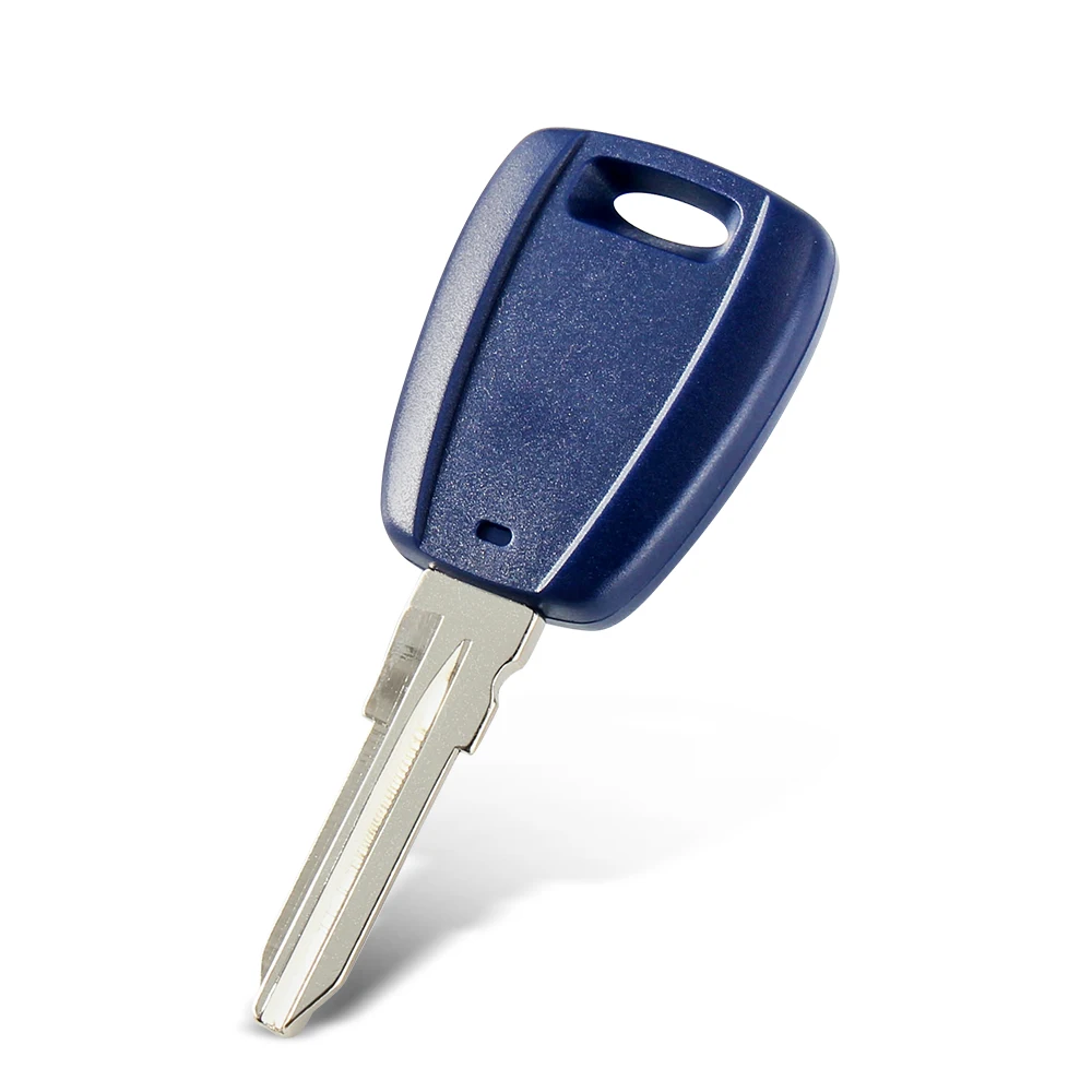 Dandkey Transponder Chip Key Car Key Shell Blue Case For Fiat 500 Ducato SIP22/GT15R Blade No Blade