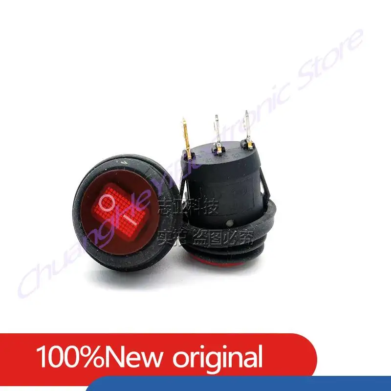 KCD1-105 Round Boat Switch Waterproof and Dustproof Integrated 3-Pin 2-Speed Switch with Light 6A Warping Plate