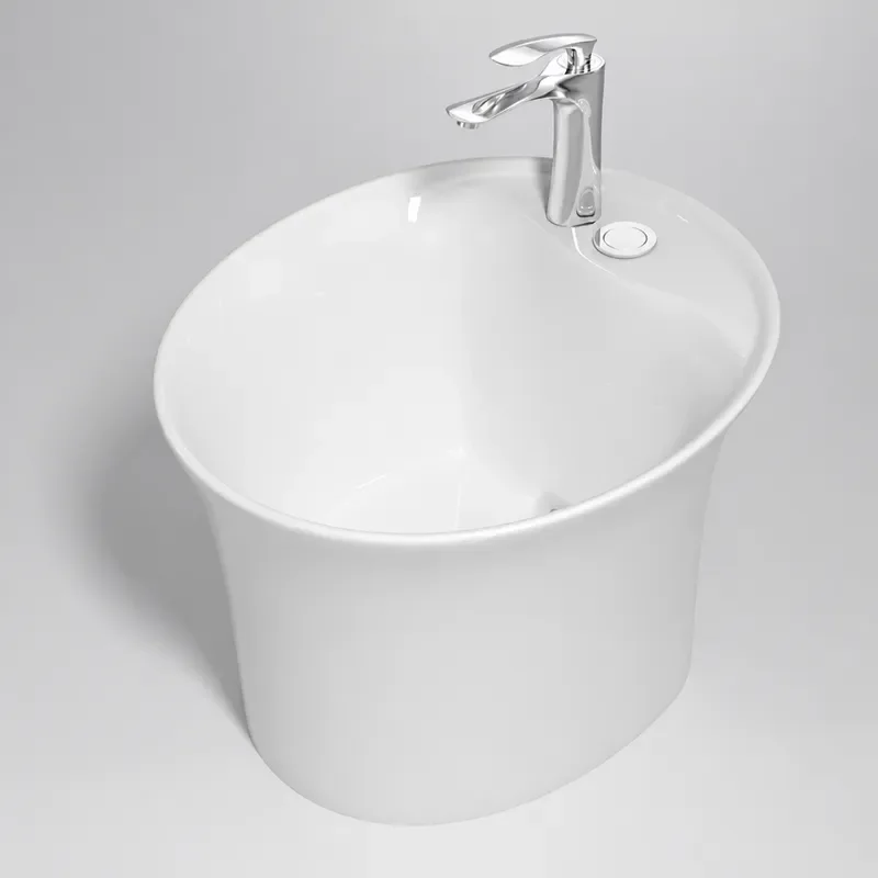 Wholesale Ceramic Floor to Ceiling High Temperature Foot Wash Basin Shower Household Bathroom Integrated Water Sink Chaozhou