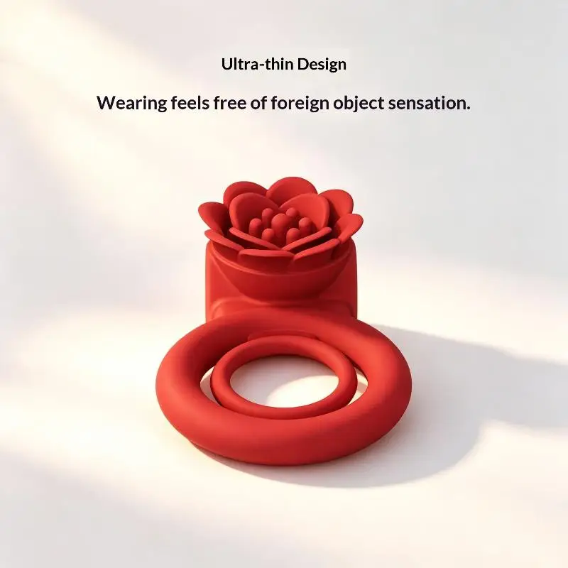 1Pcs Pleasure Cock Rings Rose Penis Ring Sex Toy For Man G Spot Stimulator Adult Couples Goods view 5