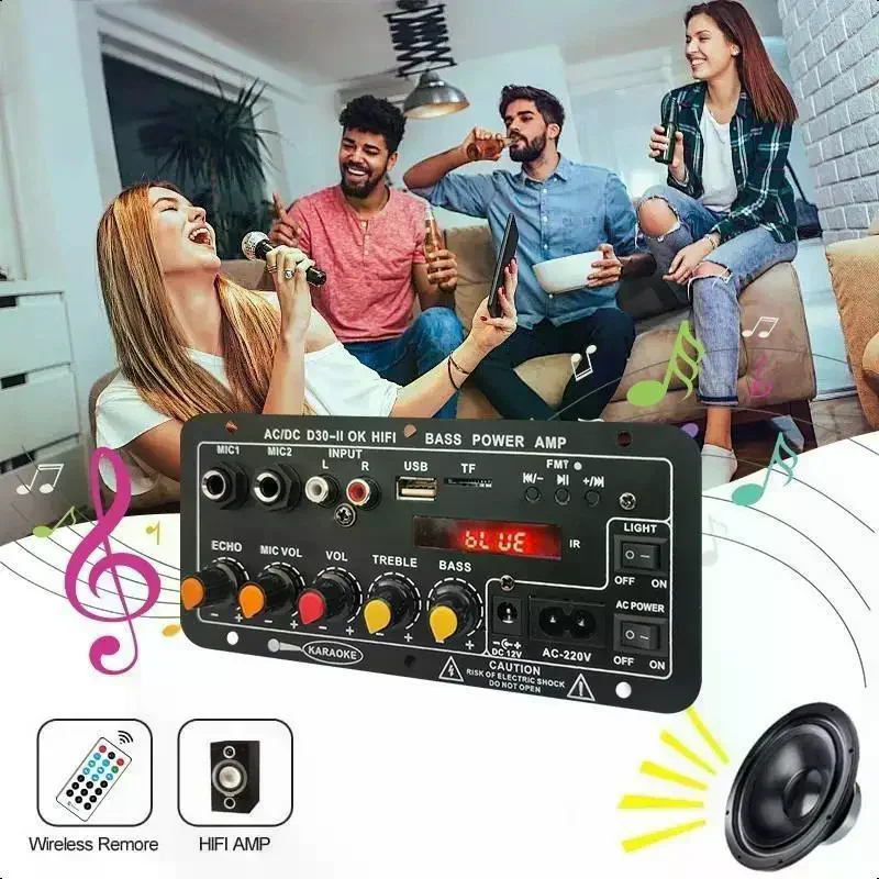 D30 D10 High Power 12V 24V Car Audio Amplifier Module with Bluetooth Function and Digital Display
